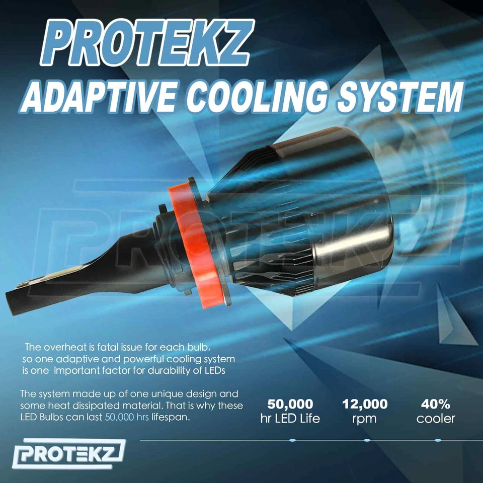 LED Headlight Protekz Kit Hb3 9005 6000K High Bulb for Toyota Avalon 1995-2018 - Image 3 of 4