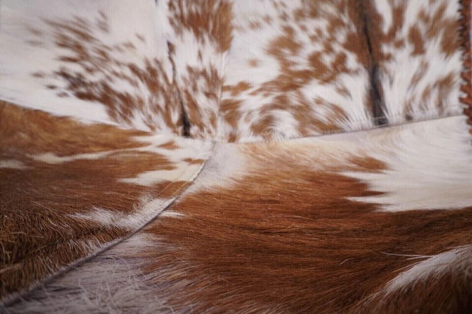 Cowhide Leather Butterfly Chair Brown & White Folding Living Room Chair Hair-on - Image 2 of 4