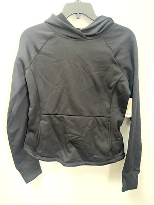 Xersion Black Fleece Lined Warm Hoodie Sweatshirt Women's XS Long Sleeve