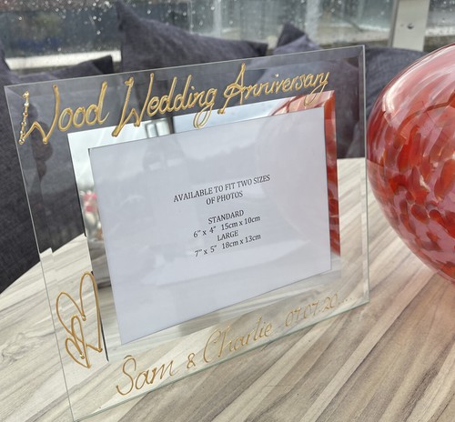 Personalised/Non Personalised 5th Anniversary Frames Land 3 Designs/2 Sizes - Picture 4 of 18