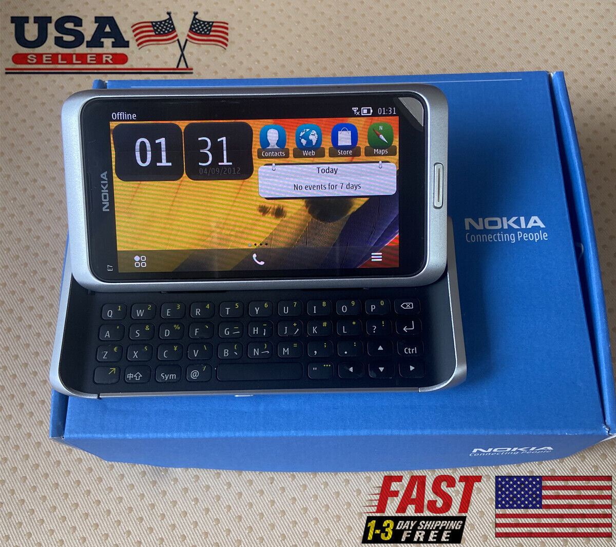 Unlocked Nokia E7 E7-00 Touch Screen Slide Keyboard 16GB 3G Unlocked Nokia E7 E7-00 Touch Screen Slide Keyboard 16GB 3G