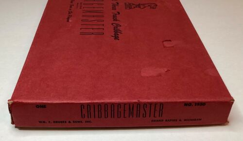 VTG DRUEKE CRIBBAGEMASTER “ONCE A-ROUND” BOARD MODEL 1950 FOR 2-6 PLAYERS W/BOX - Picture 13 of 18
