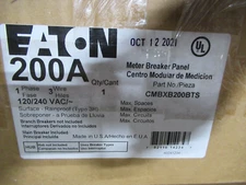 Eaton CMBXB200BTS Meter Breaker Panel CSR2200N MB 25K  1PH3W 5 Term -MB266-NEW-B