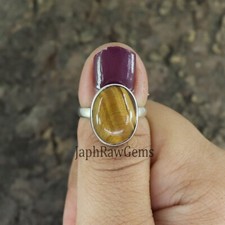 Natural Tiger Eye 925 Sterling Silver Ring Women Jewelry Gift For Her Ring