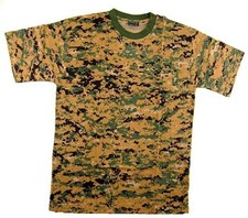 T Shirt Round neck Short Sleeve T US Army Digital Woodland Camouflage S-XL NEW 