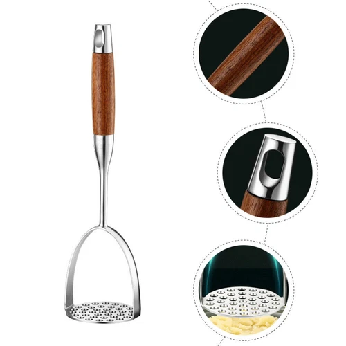 Kartoffelstampfer Edelstahl Kartoffel Stampfer Küche Potato Masher Mit Holzgriff - Bild 12 von 12