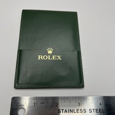 Authentic Rolex Green Leather Card Holder Wallet Geneve Suisse 30.01.05