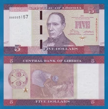 LIBERIA 5 Dollars P 31 2016 UNC