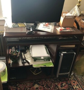 Bush Furniture 6606 VISIONS Multi Media Computer Desk Hanover Cherry Minimalist