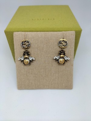 GUCCI ピアス BEE 蜂 インターロッキングG エイジングゴールド GUCCI ピアス BEE 蜂 インターロッキングG エイジングゴールド