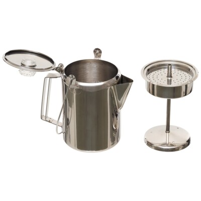 Fox Outdoor Coffee Pot Percolator Cups Stainless Steel 2/1 L