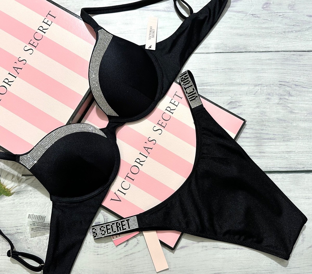 VICTORIA'S SECRET SWIM Very Sexy Shine-Trim Push-Up Brazilian Set