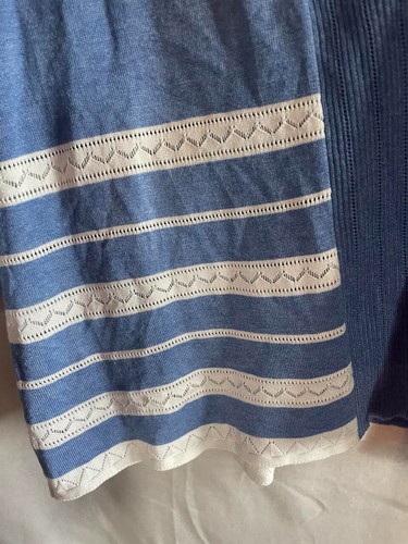 NWT Women's CJ Banks Blue & White Lace Trim Cardigan Sweater size Large - Picture 5 of 7