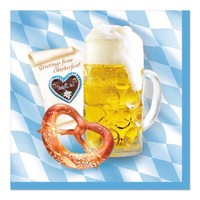 200 Servietten 3-Lagig 1/4-Falz 33 Cm Bavaria Bayern Oktoberfest Wiesn