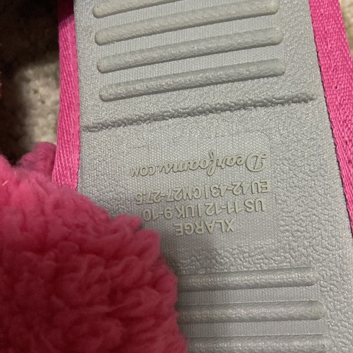Dluxe Dearfoams Womens Plush Pink Merry Vibes Slippers New XL 11-12 Memory Foam - Picture 5 of 9