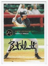 BRENT ABERNATHY 2000 JUST AUTOGRAPHED SIGNED # 2 KNOXVILLE SMOKIES  BLUE JAYS