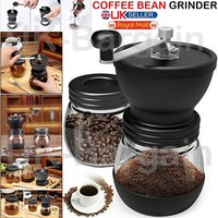 Manual Coffee Bean Grinder Adjustable Coarseness Ceramic Hand Held Mill Maker UK