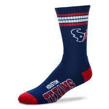 Houston Texans NFL 4-Stripe Deuce Crew Socks Medium 5-10 FREE SHIP!