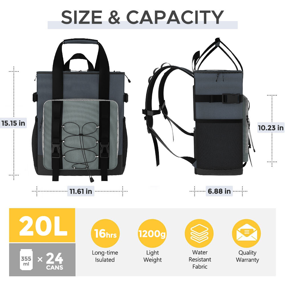 Backpack Cooler Insulated Leakproof Waterproof Picnic Bag  display picture 1