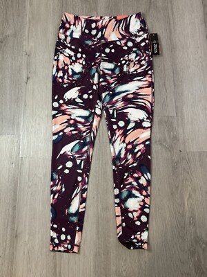 Zelos Multicolor Purple Tie Dyed Ankle Length High Rise Leggings Medium NWT