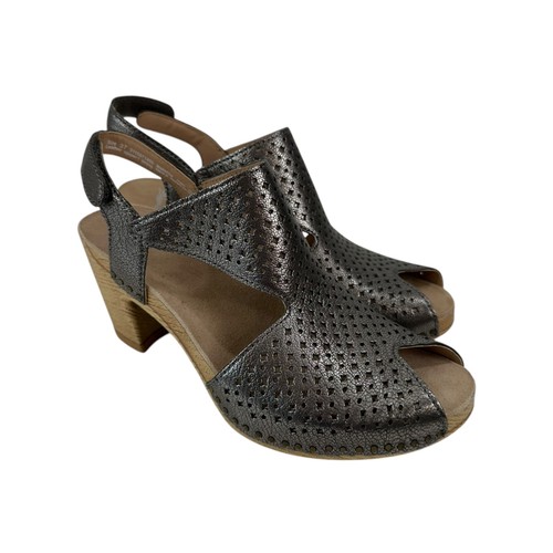 Dansko Damen Sandalen perforiertes Leder Slingback Absatz Metallic Grau Gr. 37 EU - Bild 17 von 17