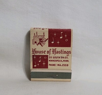 Vintage House of Hastings Restaurant Matchbook Minneapolis MN Advertising Full