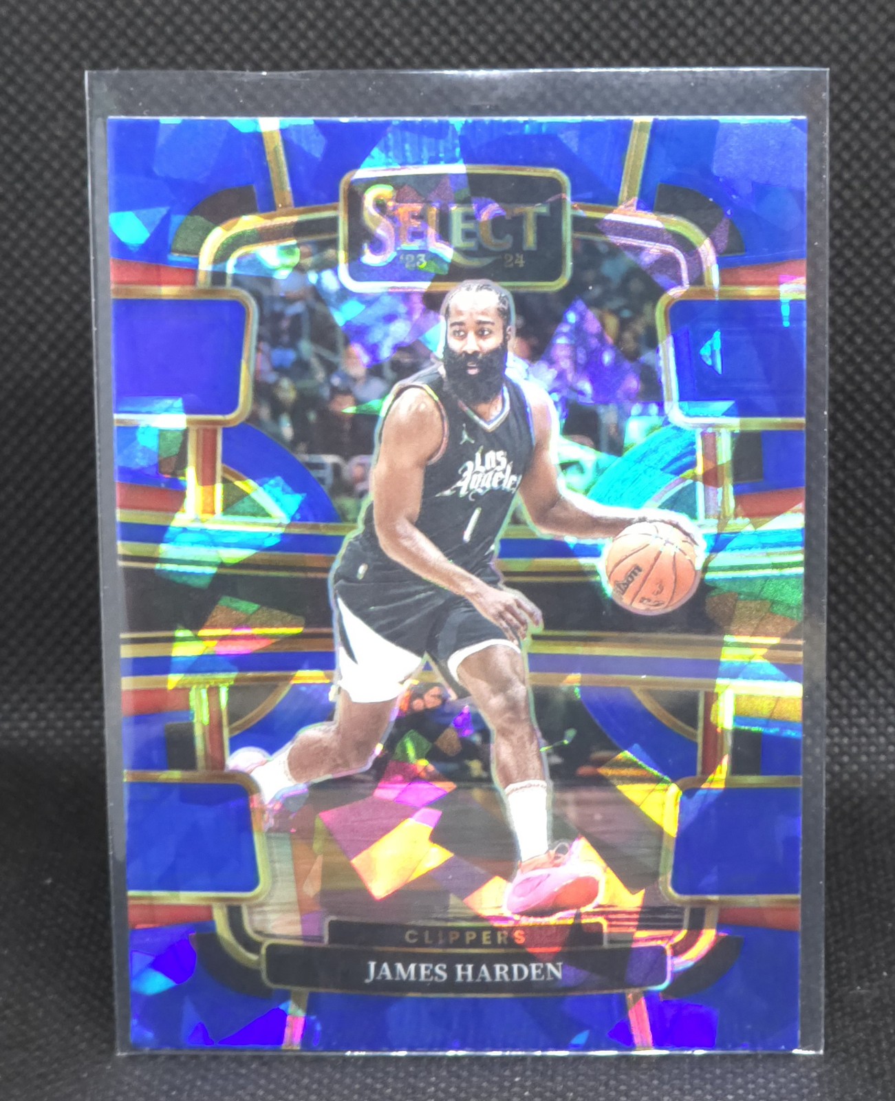 2023-24 Panini Select #64 James Harden Blue Cracked Ice Prizms