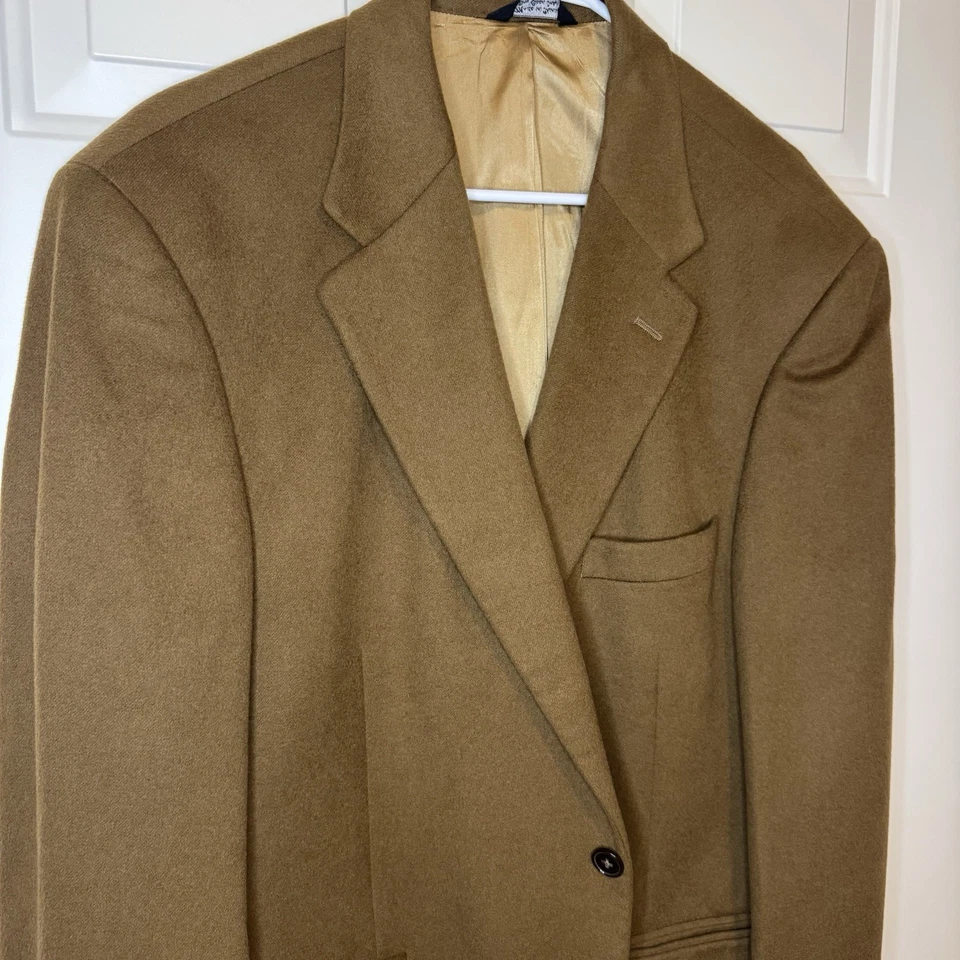 44R Classic Haspel Brown Soft 100% Cashmere Two-Button Sport Coat Blazer Jacket - Image 2 of 4