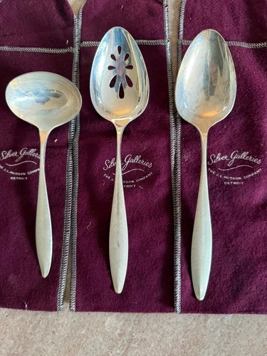 3 Vespera Towle Sterling Silver Serving Spoon pierced ladle Heirloom Silverware
