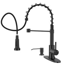 Kitchen Faucet with Soap Dispenser, Stainless Steel Kitchen Sink Matte Black