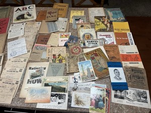 Large Lot Of Old WWII WAR RATION BOOKS  Stamps Lot Gas Food Document Paper Coins