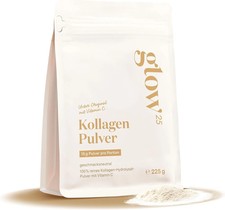 Glow25® Kollagen Pulver 225g Typ 1&3 Vitamin C Hydrolysat Neutral
