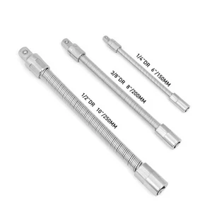 3-Piece Ensemble de barres d'extension de socket flexible 1/2" 1/4" 3/8" 10" 8" 6"