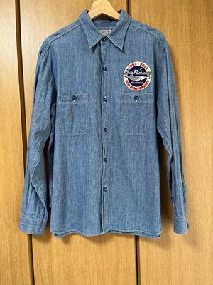 Limited! BUZZ RICKSON'S Chambray Work Shirt Size 17 XL Mens - Blue Made In Japan