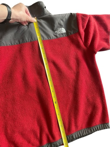 The North Face Polartec Fleece Jacket Boys Youth Large Red Gray Full Zip Pockets - Picture 6 of 11
