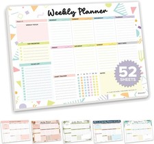 52 Sheets Mint Green Undated Weekly Planner Notepad Lar - 6