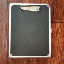 Vaultz Locking Storage Clipboard Black Silver NEVER USED 9.5"x12.5" Notepad