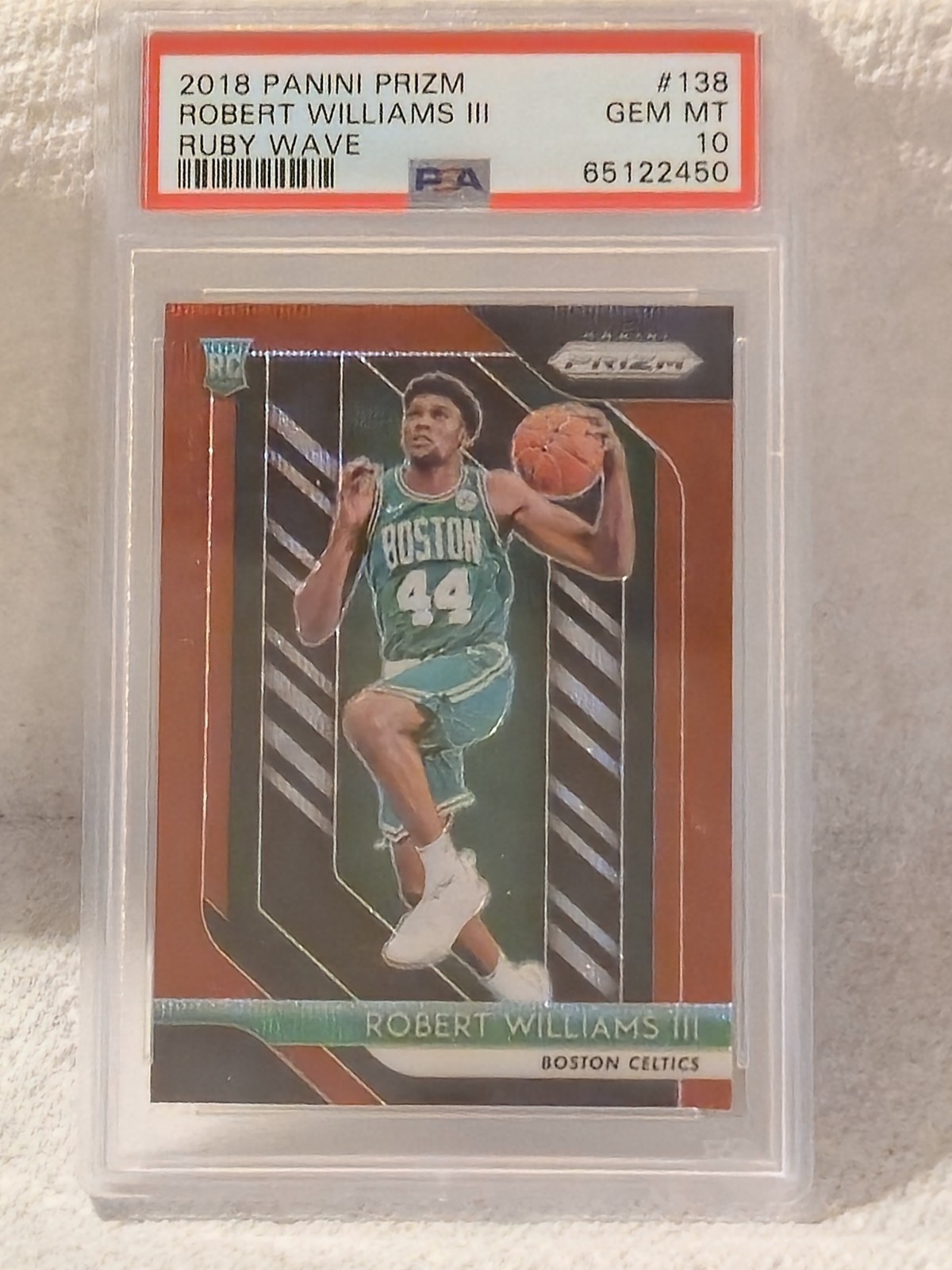 ROBERT WILLIAMS III ROOKIE CARD 2018-19 PRIZM RUBY WAVE PRIZM #138 PSA 10