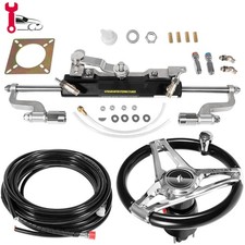 300HP Hydraulic Outboard Steering Kit Marine Boat with Wheel Helm Pump Cylinder
