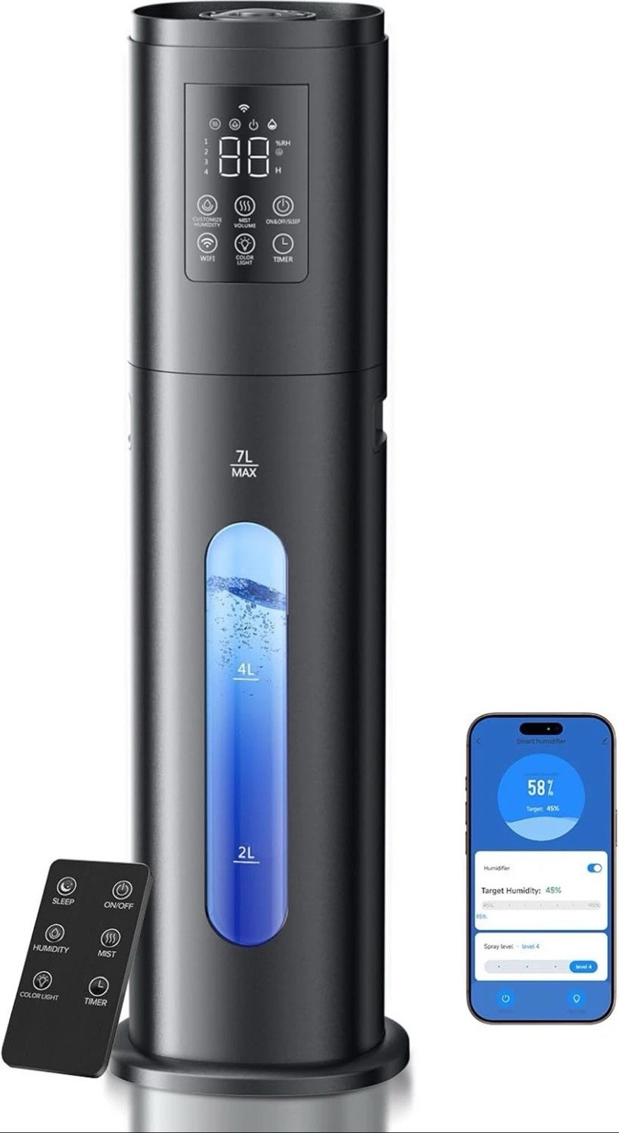 S For Bedroom Large Room With 4 Mist Levels Large Humidifier