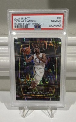 2021-22 Panini Select Zion Williamson Black Flash Prizm #1/1 One Of One PSA 10