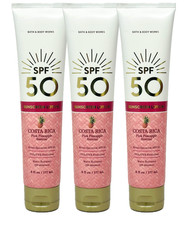 3 BATH  BODY WORKS COSTA RICA PINK PINEAPPLE SUNRISE SPF50 SUNSCREEN LOTION NEW