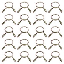 20Pcs 9mm ID 10.4mm OD Fuel Line Hose Clips 65Mn Spring Clips Clamps Gold