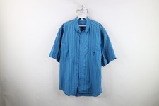 Vintage 90s Bugle Boy Mens XL Faded Baggy Fit Striped Short Sleeve Button Shirt