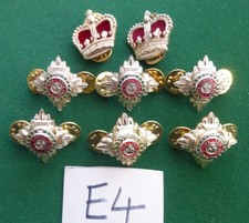 British Army Officer's Rank Badges - Anodised Aluminium Pips and Crowns - Set E4