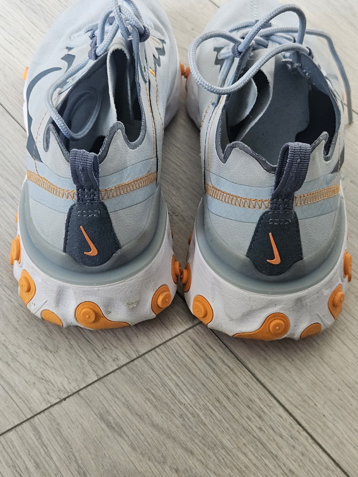 Nike React Element 55 Light Grey Blue Orange Whit… - image 5