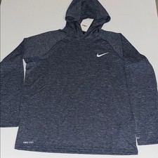 Nike Sun Hoodie Shirt Mens M Dri-Fit UPF 40 Blue Heather Long Sleeve NWT