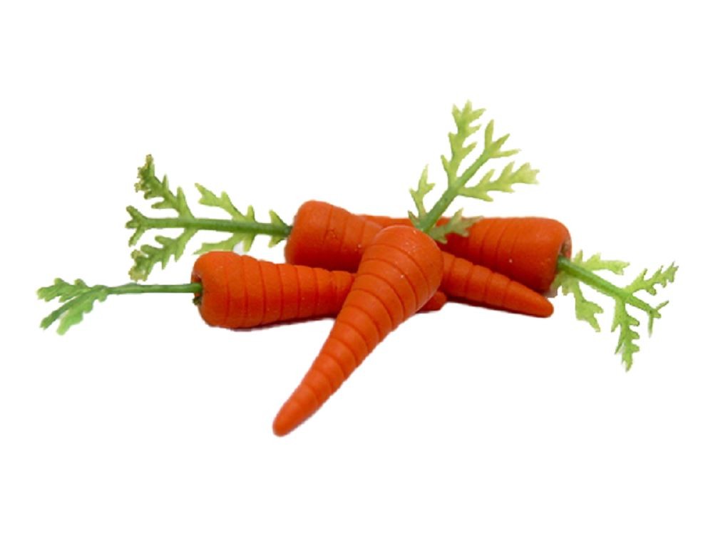 Dolls House 4 Carrots Vegetables Miniature Greengrocers Store Shop Accessory