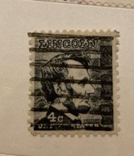 Vintage Abraham Lincoln 4 Cent Black Stamp F/VF-NH