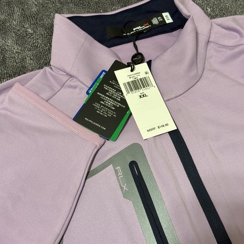 RLX Ralph Lauren Luxury Performance Jersey 1/4 Zip Wicking Lavender Size 2XL
